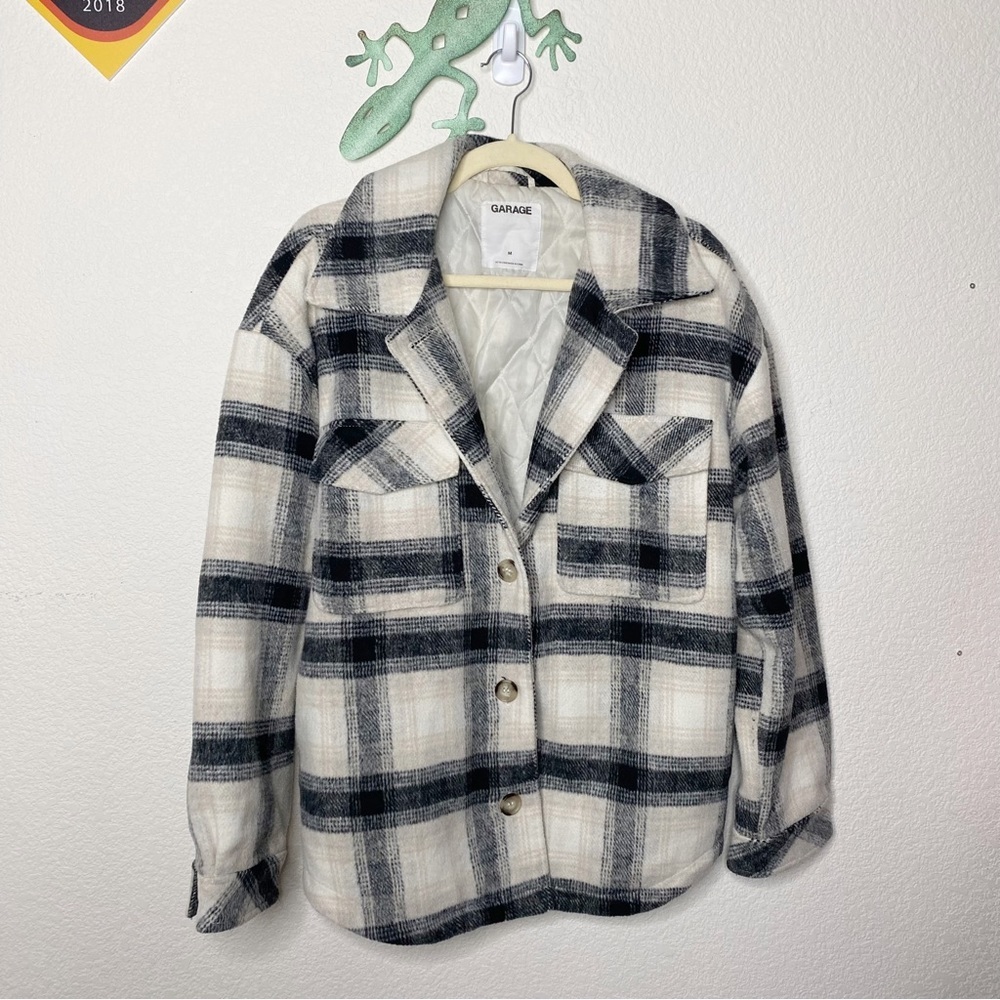 Garage Chunky Flannel Peacoat Jacket
